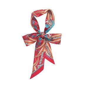 NWT Lost Pattern NYC Madagascar Silk Skinny Scarf – Red